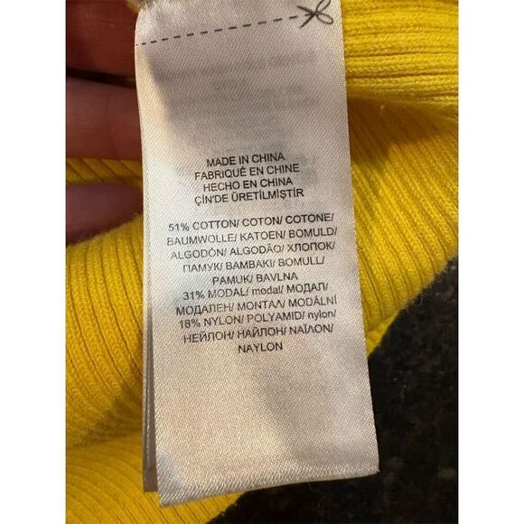 Lauren Ralph Lauren Women's Yellow Ribbed Crewneck Sweater L Gold Buttons - Picture 9 of 10